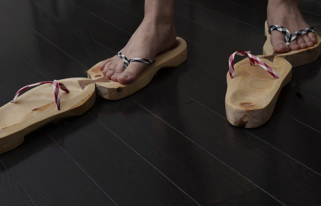 Lovers’ Tango Sandals, Wood Sculpture 2016